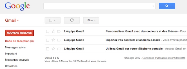 Boite de reception Gmail