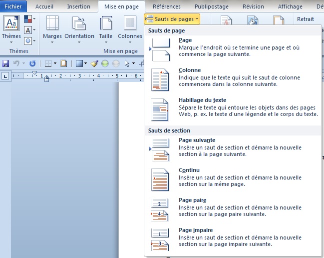 comment enlever les sauts de section sur word