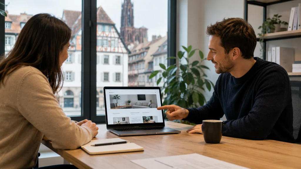 Rendez-vous professionnel pour la création d’un site internet à Strasbourg dans un bureau moderne
