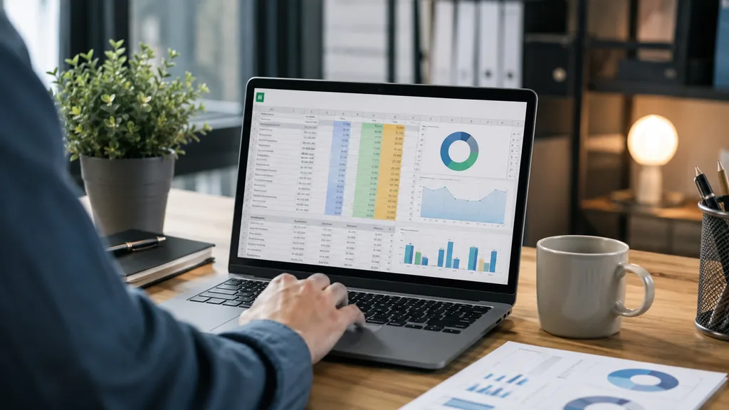 Personne analysant un tableau Google Sheets avec graphiques et données pour utiliser la fonction QUERY