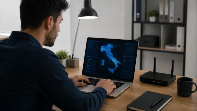 Utilisateur analysant la géolocalisation de l’adresse IP 37.117.117.230 sur une carte de l’Italie