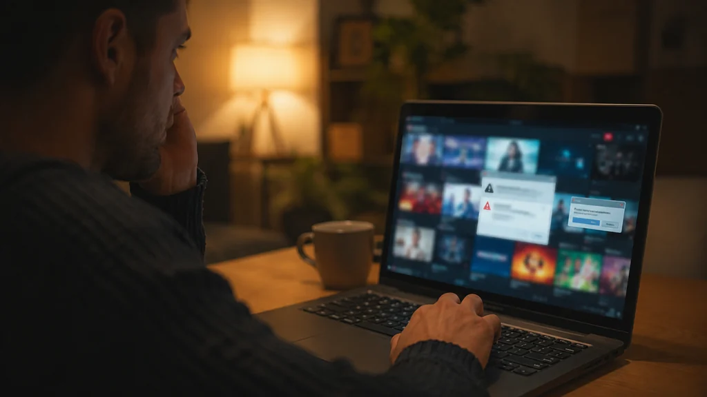 Internaute confronté à des fenêtres suspectes sur un site de streaming associé à la recherche dpsteam