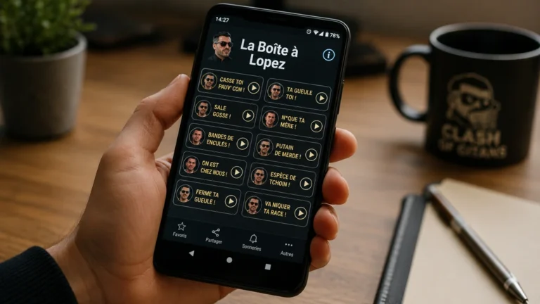 Utilisateur consultant La Boîte à Lopez et ses répliques cultes depuis un smartphone