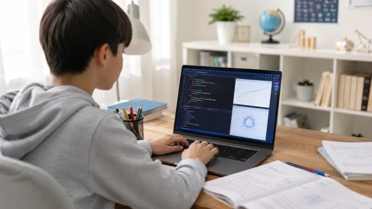 Élève apprenant la programmation Python avec EduPython sur un ordinateur dans un environnement d’étude.