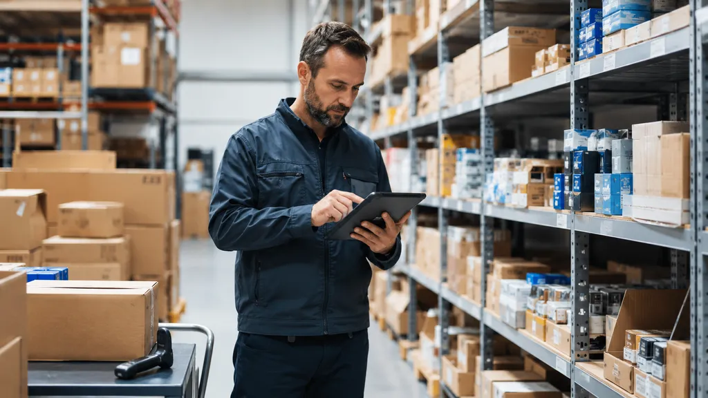 Gestion des stocks avec Inventory Control Smart dans un entrepôt à l’aide d’une tablette