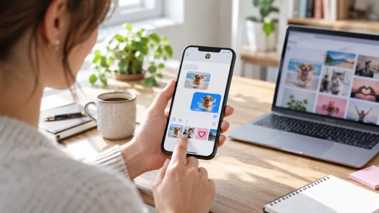 Envoi d’un GIF animé dans une conversation sur smartphone