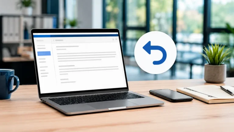 Ordinateur illustrant le rappel d'un e-mail dans Outlook