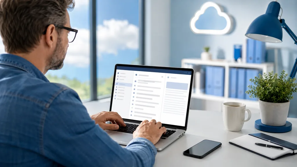 Professionnel consultant sa messagerie Roundcube OVH depuis un ordinateur